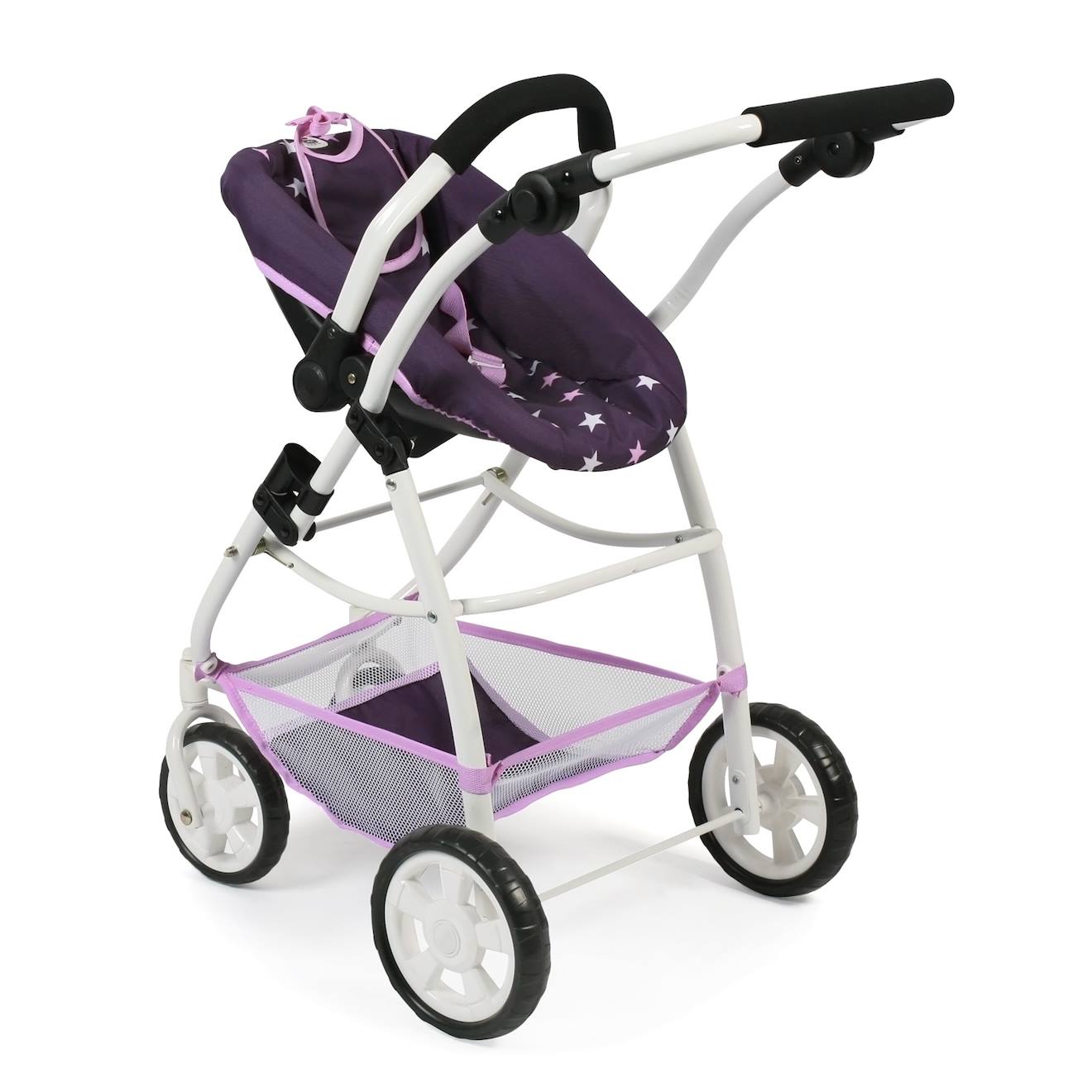 La Poussette Combinée 3 En 1 Emotion all In Pour Poupons Violet Étoiles