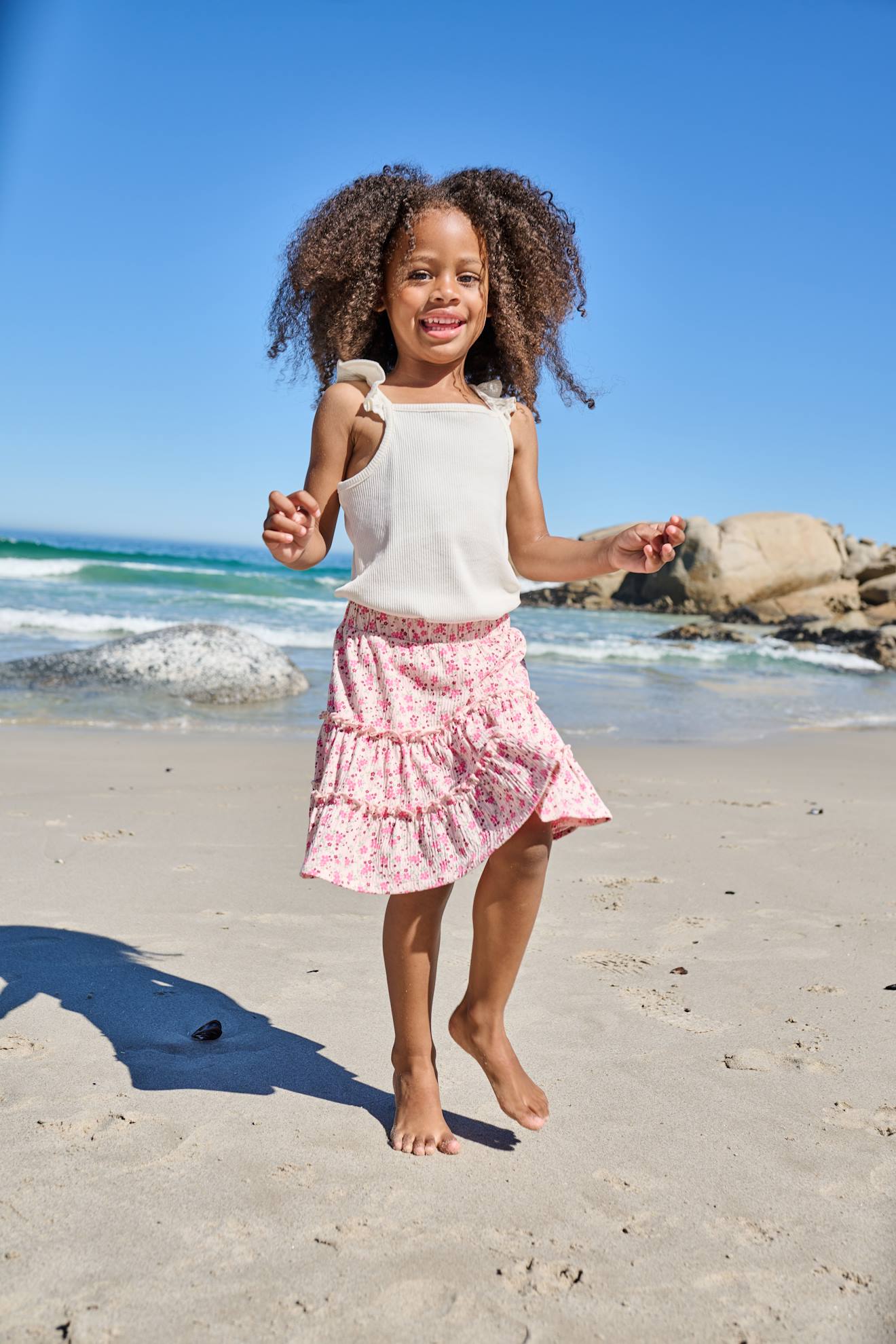 Jupe short fille en jersey rose pâle Jupe short fille en jersey rose pâle