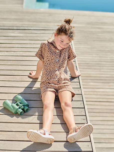 Fille-Combi short fille twill coton