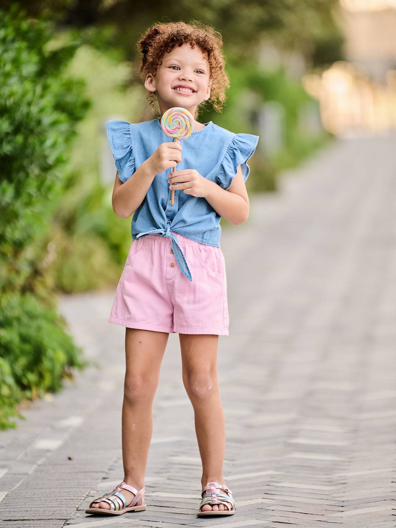 Short fille facile à enfiler mauve Short fille facile à enfiler mauve