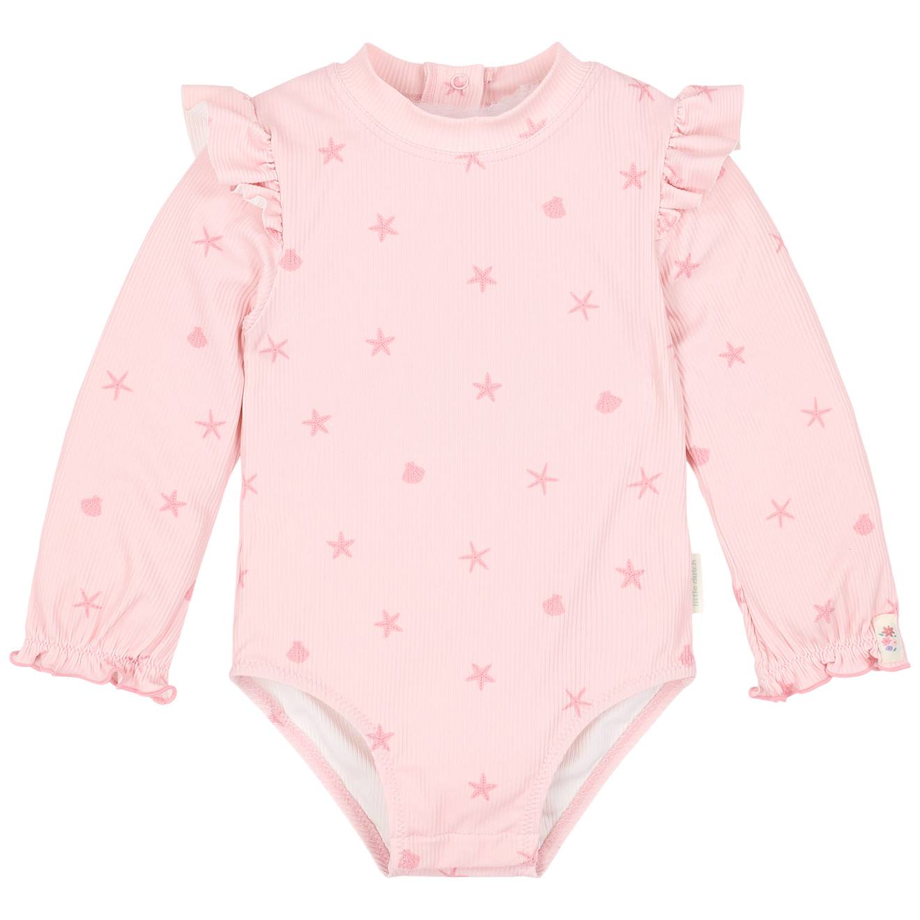 Maillot De Bain Anti-uv Bébé Fille 1 Pièce Manches Longues - Imprimé Marin Rose
