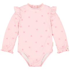 -Maillot de bain anti-UV bébé fille 1 pièce manches longues - imprimé marin