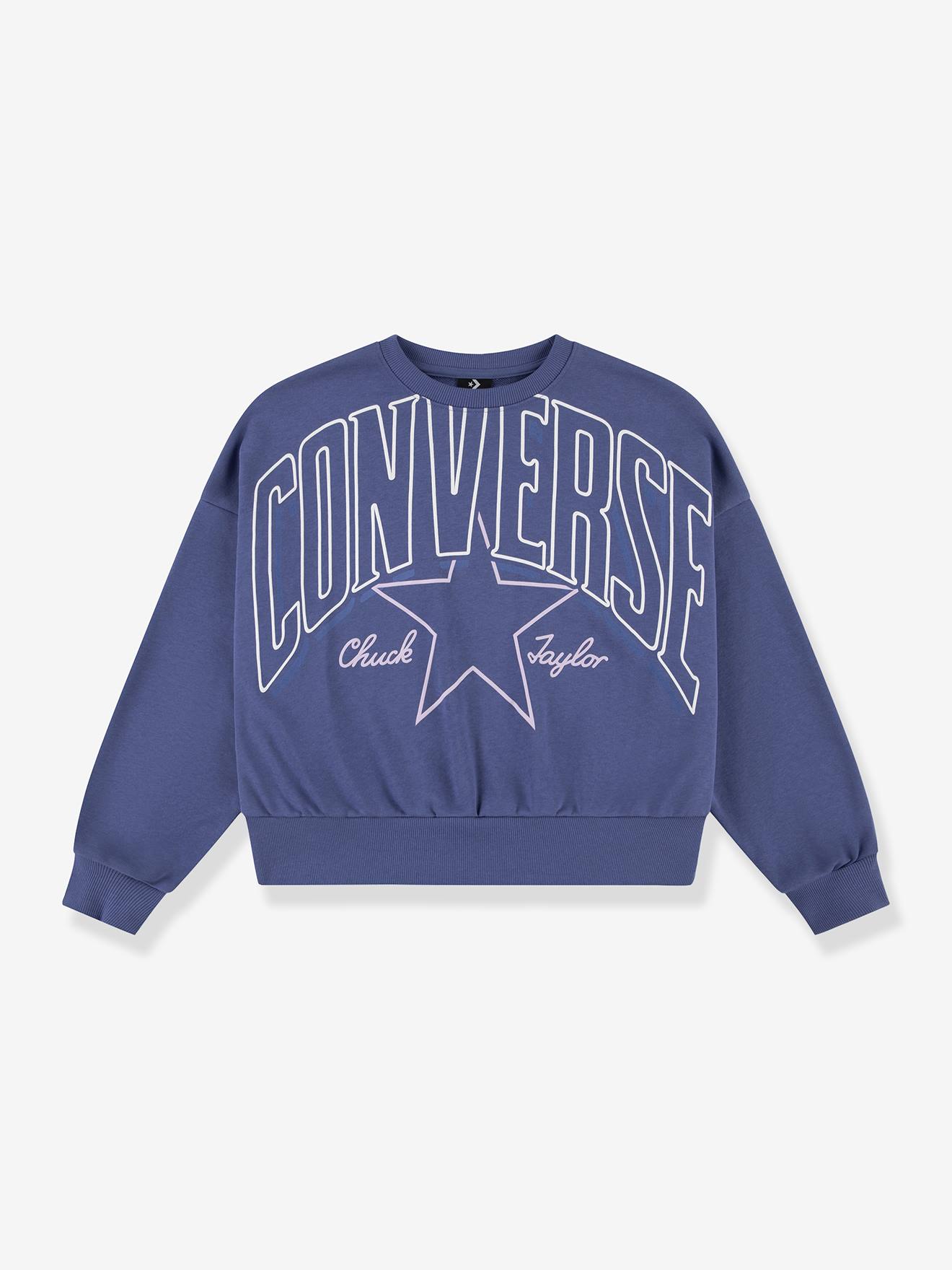 Sweat boxy relaxed fille marine