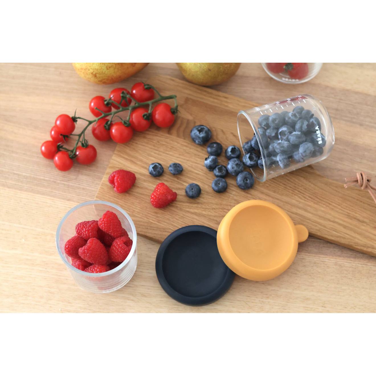 Lot De 2 Portions Repas En Verre 250 Ml Bleu Nuit/miel (Béaba) - Image 1