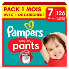 -126 couches-culottes baby-dry taille 7, 17kg +,