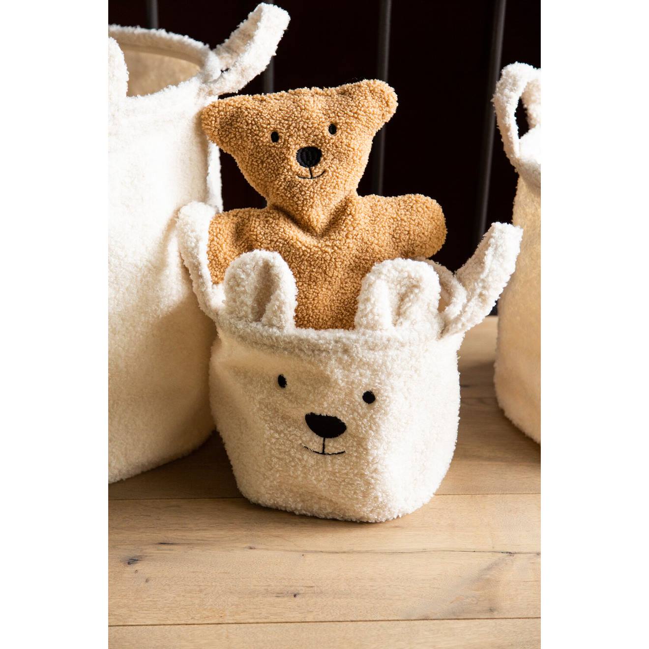Panier De Rangement 25x20x20 Cm Teddy Blanc Cassé (Childhome) - Image 1
