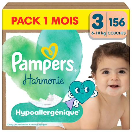 Pampers - Harmonie, Taille 3, 156 Couches Blanc