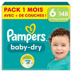 -148 couches baby-dry, taille 6, 13-18 kg