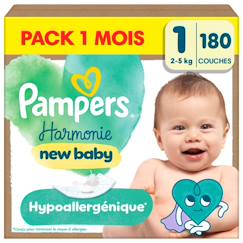Puériculture-Toilette de bébé-Propreté et change-Couches jetables-Harmonie, taille 1, 180 couches