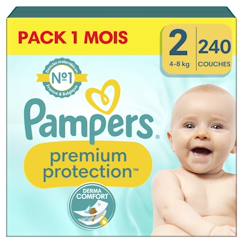 Puériculture-Toilette de bébé-Propreté et change-Couches jetables-240 couches premium protection, taille 2, 4-8 kg