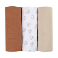 Puériculture-Lot de 3 langes en coton