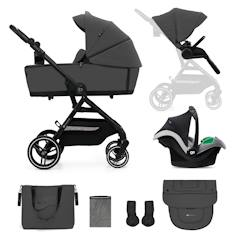 Puériculture-Poussette-Poussette 3 en 1 Kinderkraft YOXI avec Nacelle Transformable, Siège Réversible, MINK PRO i-Size et Roues Increvables