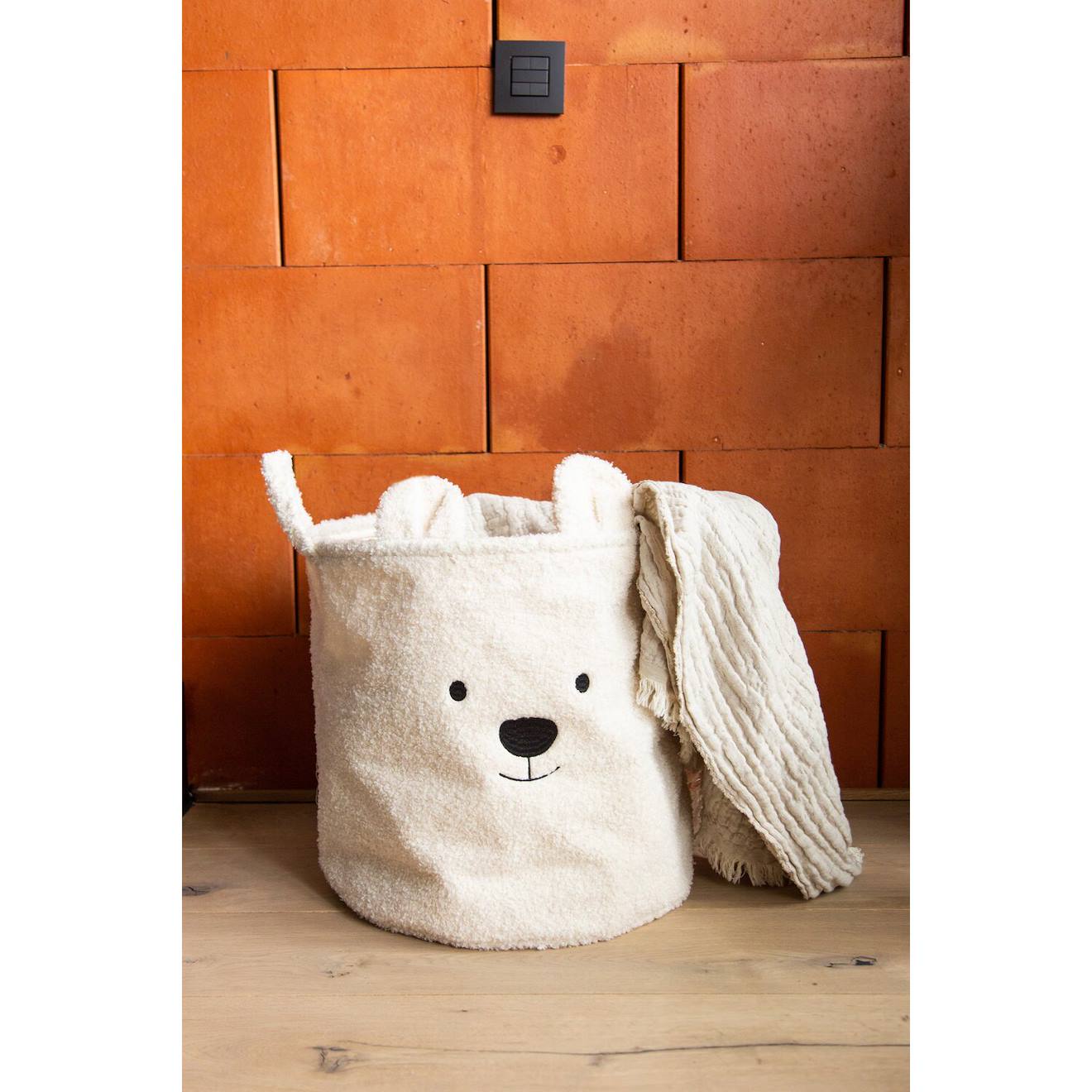 Panier De Rangement 40x40x40 Cm Teddy Blanc Cassé (Childhome) - Image 1