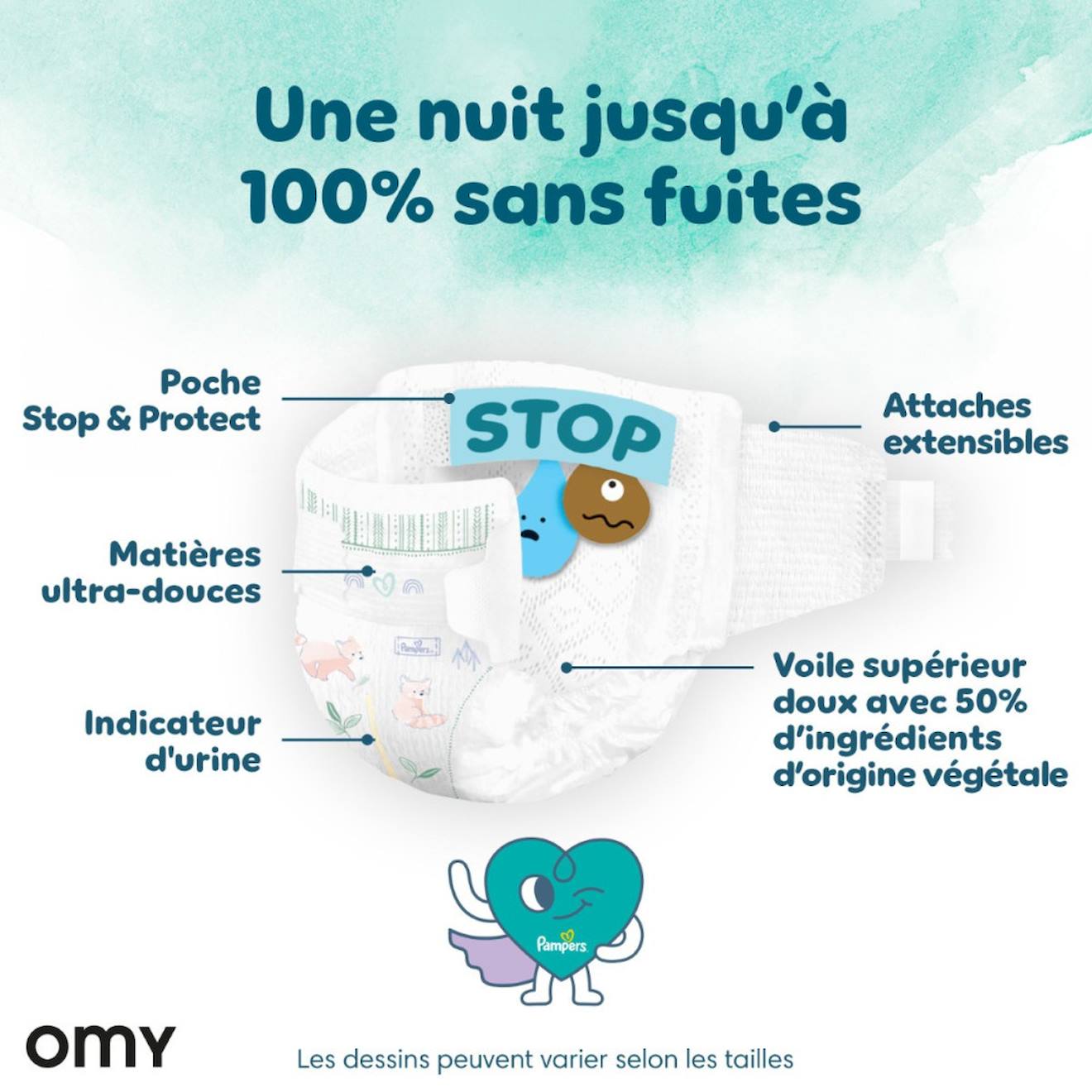 Harmonie, Taille 2, 204 Couches Blanc (Pampers) - Image 1