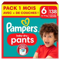-138 couches-culottes baby-dry, taille 6, 14-19 kg
