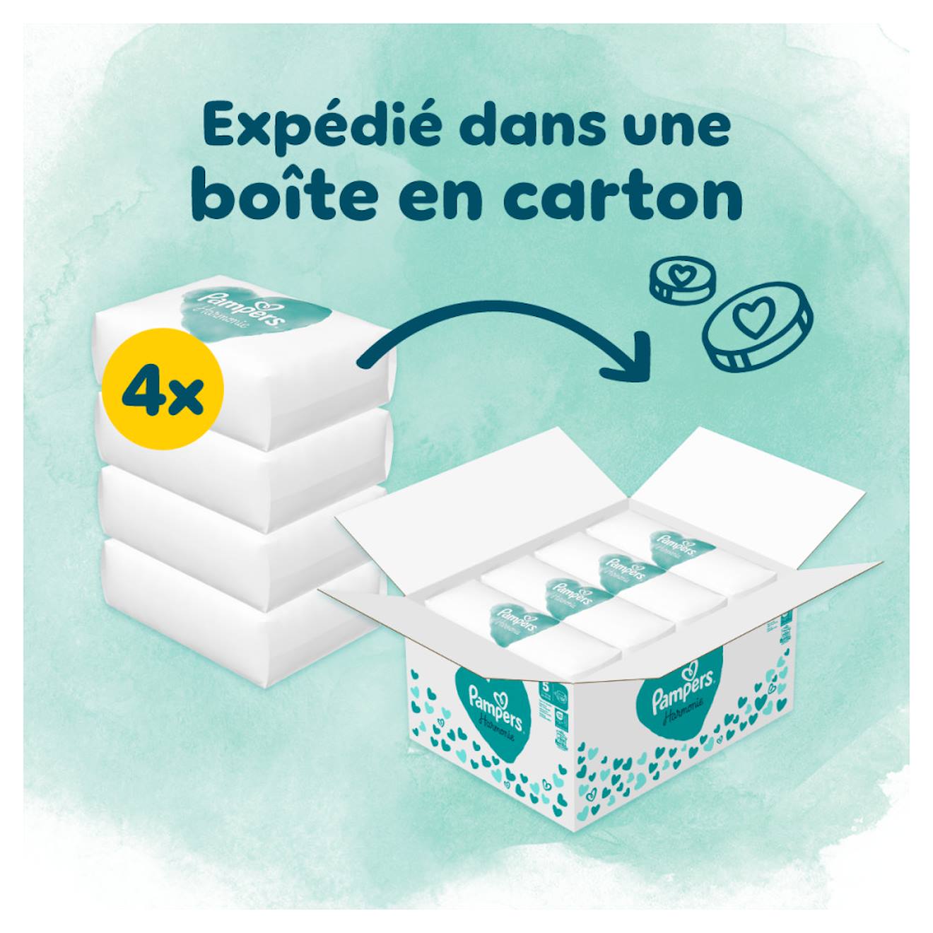 Harmonie Couches Taille 5, 152 Couches, 11kg - 16kg Pack 1 Mois Blanc (Pampers) - Image 1