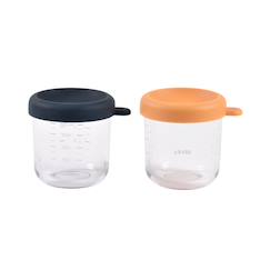 Puériculture-Repas-Lot de 2 portions repas en verre 250 ml