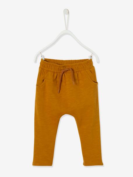 Pantalon Molleton Bebe Garcon Uni Cannelle Vertbaudet