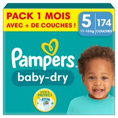 -174 couches baby-dry, taille 5, 11-16 kg
