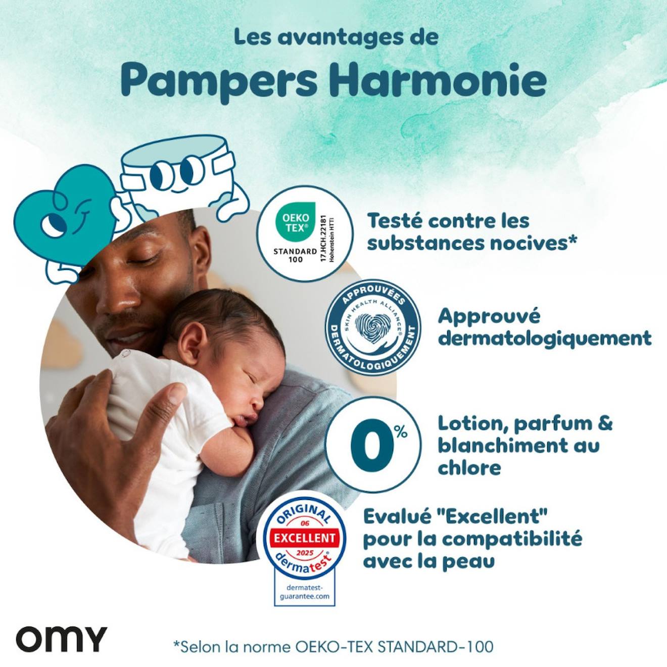 Harmonie, Taille 2, 204 Couches Blanc (Pampers) - Image 2