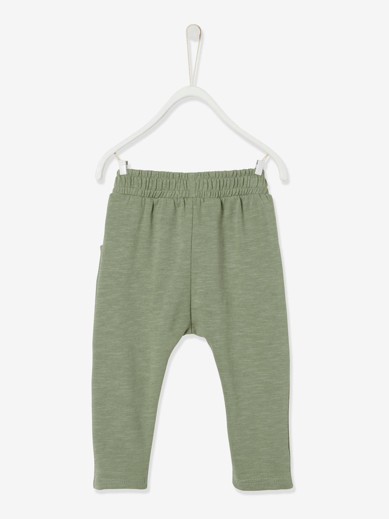 Pantalon bébé garçon molleton tilleul foncé (Vertbaudet) - Image 1
