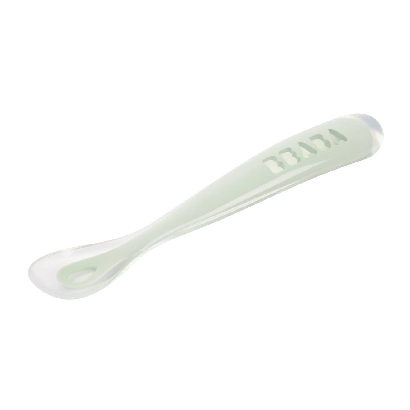 Cuillère 1er Âge En Silicone Vert Brumeux