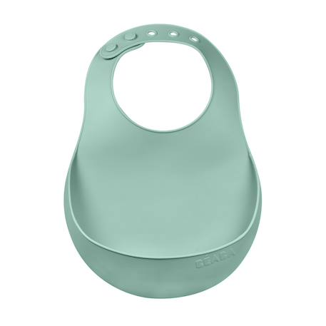 Béaba - Bavoir Silicone Récupérateur Réglable Vert Sauge
