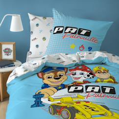 Linge de maison et décoration-Linge de lit enfant-Parure de lit imprimée 100% coton, pat patrouille car