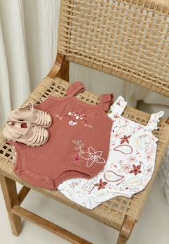 -Lot de 2 barboteuses bloomer bébé en gaze de coton arizona