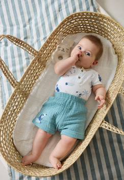 -Ensemble body bébé et short en gaze de coton toucana