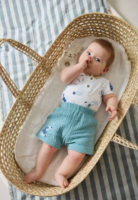 Bébé-Ensemble body bébé et short en gaze de coton toucana