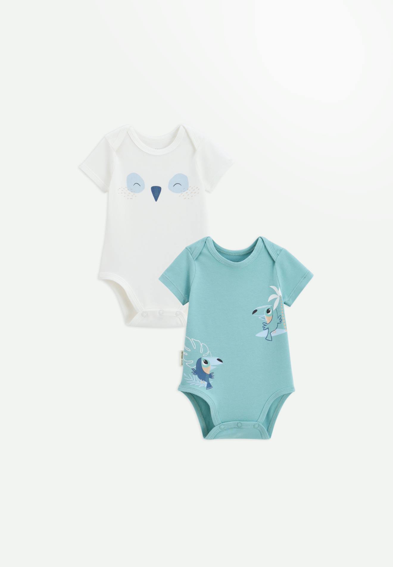 Lot De 2 Bodies Bébé Manches Courtes Toucana Bleu Lot De 2 Bodies Bébé Manches Courtes Toucana Bleu