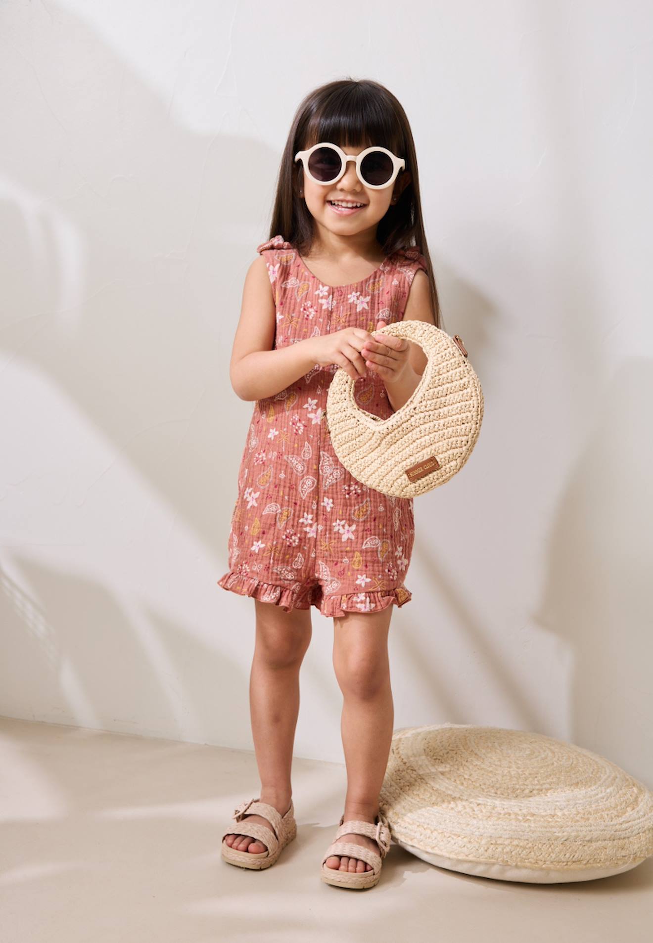 Combishort Fille En Gaze De Coton Arizona Terracotta