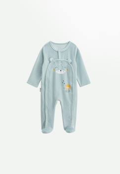 Pyjama bébé en velours ouverture pont elio  - vertbaudet enfant