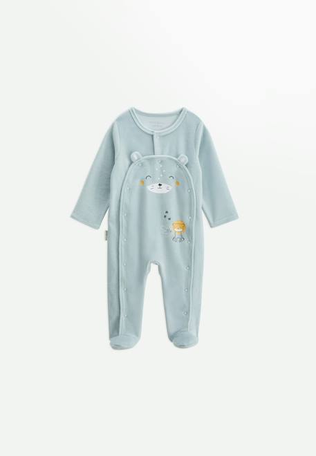 Bébé-Pyjama bébé en velours ouverture pont elio