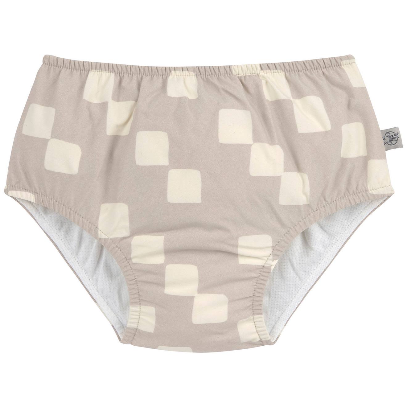 Maillot De Bain Couche Motif Damier Stone Et Sel (7-12 Mois) Beige