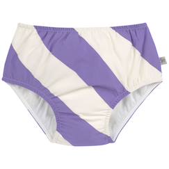 Maillot de bain couche rayures violet et sel marin (7-12 mois)  - vertbaudet enfant