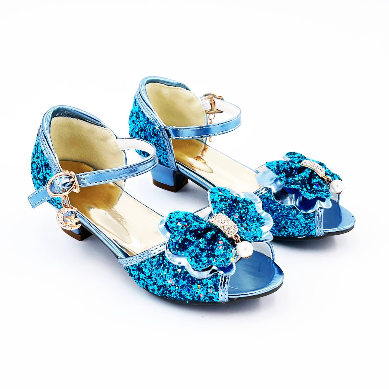 Chaussures Mules À Nœuds Et Paillettes Bleues T33 (8-10 Ans) Bleu (Pioupiou Et Merveilles) - Couverture
