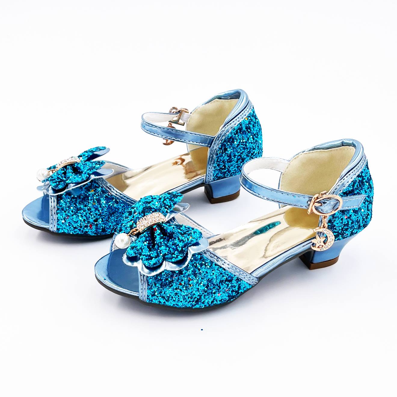 Chaussures Mules À Nœuds Et Paillettes Bleues T33 (8-10 Ans) Bleu (Pioupiou Et Merveilles) - Image 2
