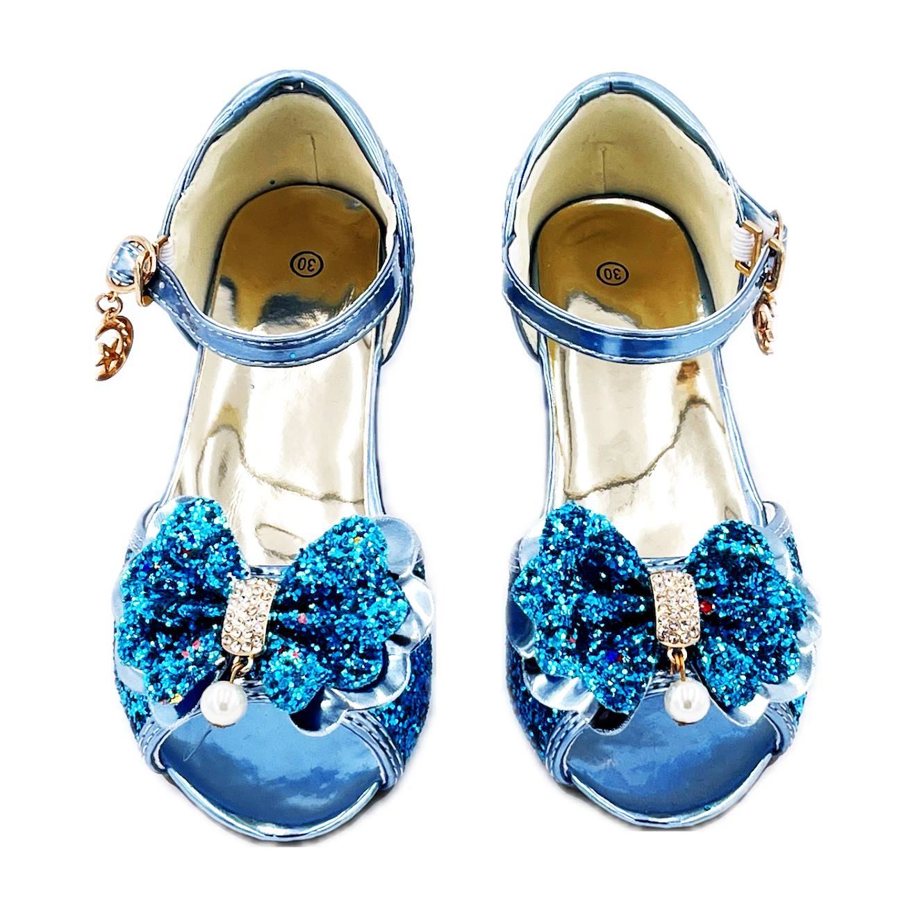 Chaussures Mules À Nœuds Et Paillettes Bleues T33 (8-10 Ans) Bleu (Pioupiou Et Merveilles) - Image 1