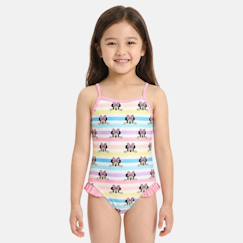 -Maillot de bain fille 1 pièce rayé multicolore motif personnage minnie