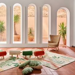 Linge de maison et décoration-Décoration-Tapis enfant lavable en coton botanic plants