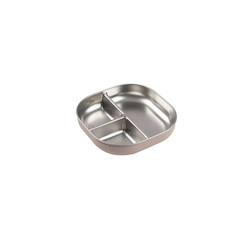 Puériculture-Repas-Vaisselle, coffret repas-Assiette compartimentée bébé en inox micro-ondable