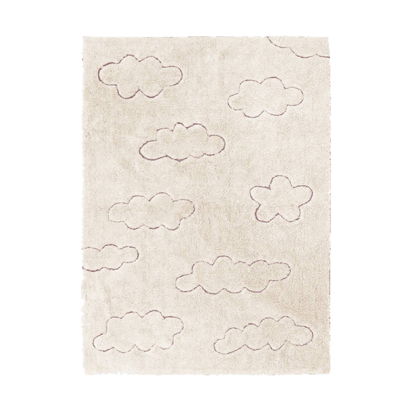 Tapis Enfant Lavable En Coton Rugcycled Clouds Naturel, Fil Rugcycled (Lorena Canals) - Image 1