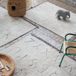 -Tapis enfant lavable en coton rugcycled abc
