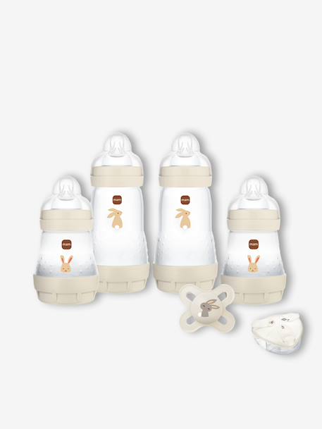 Mam - Coffret naissance biberons + sucette + boîte doseuse sable
