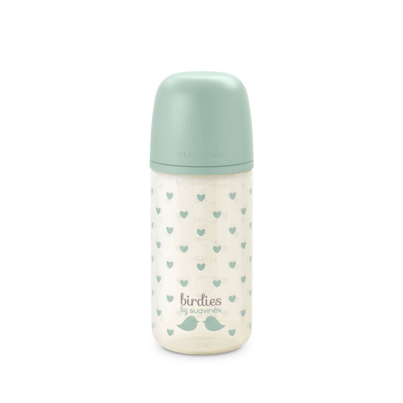 Biberon En Verre Avec Tétine Sx Pro 240 Ml Débit S Oisillons Vert