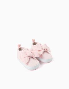 Chaussures-Chaussures bébé 17-26-Baskets en tissu avec noeud