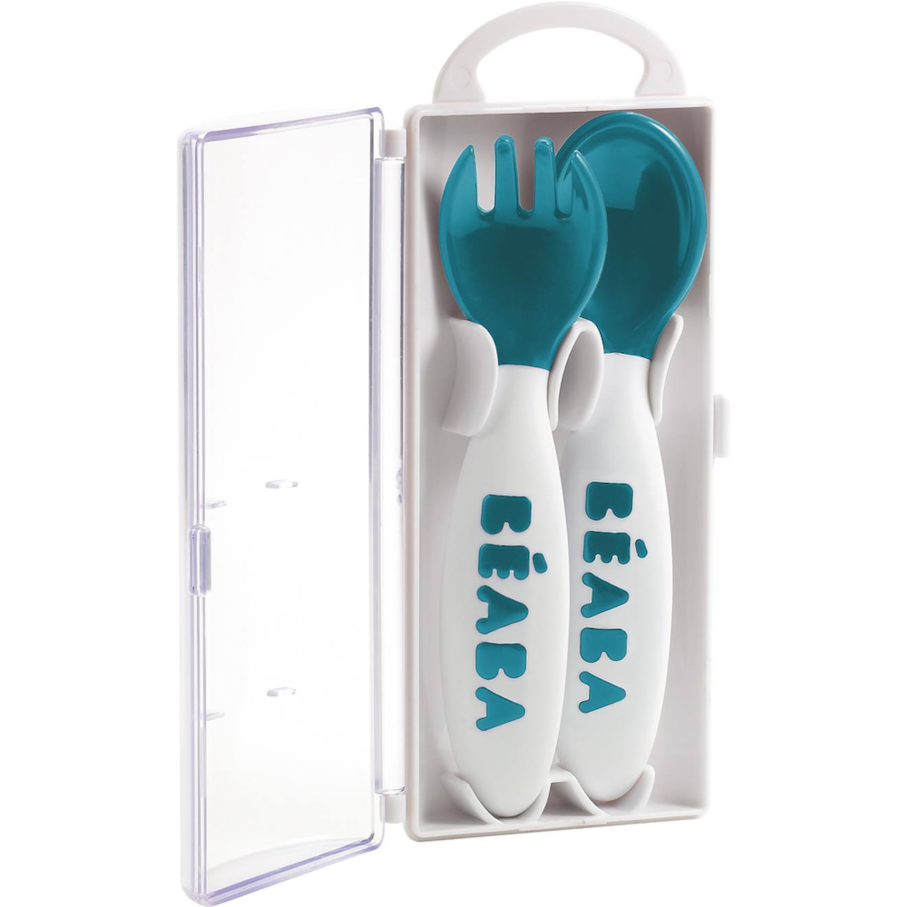 Set De 2 Couverts Ergonomiques 2ème Âge Bleu (Béaba) - Image 1