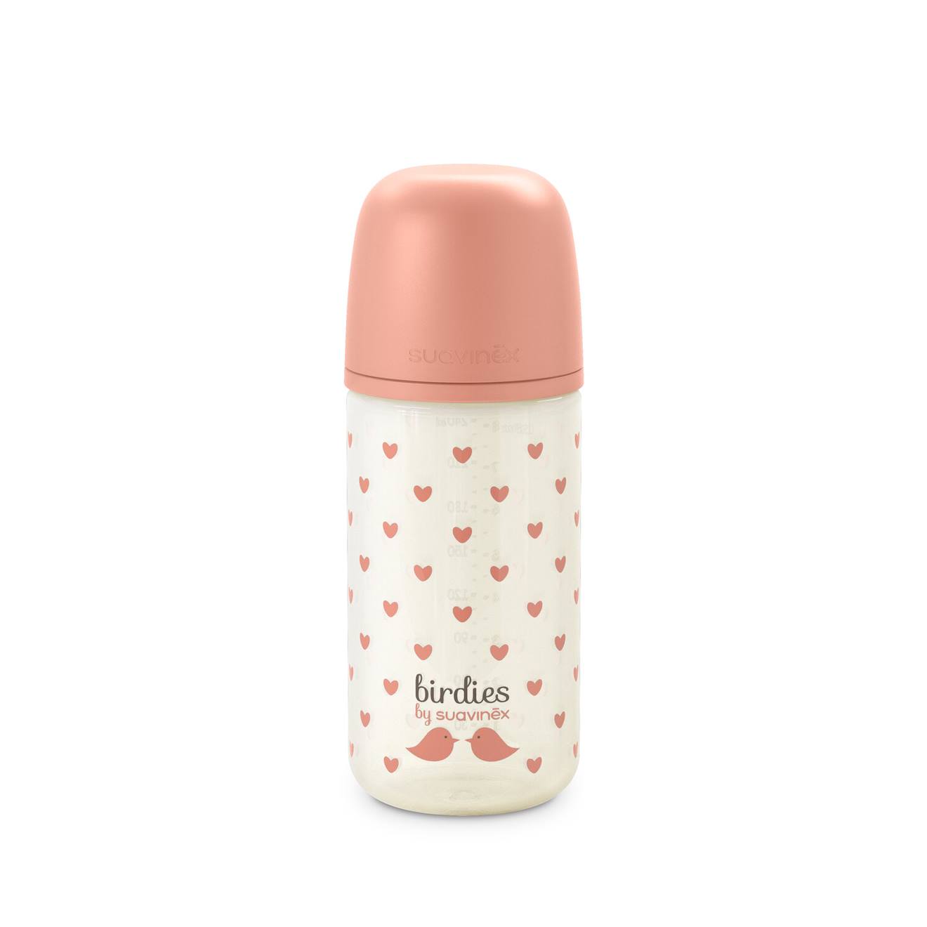 Biberon En Verre Avec Tétine Sx Pro 240 Ml Débit S Oisillons Rose